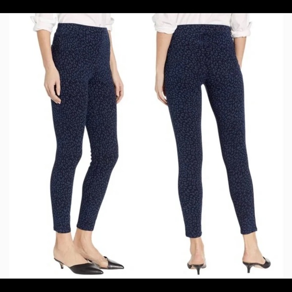 Spanx Leopard Print Look At Me Now Denim Leggings Blue Women’s Size M. - Picture 3 of 9